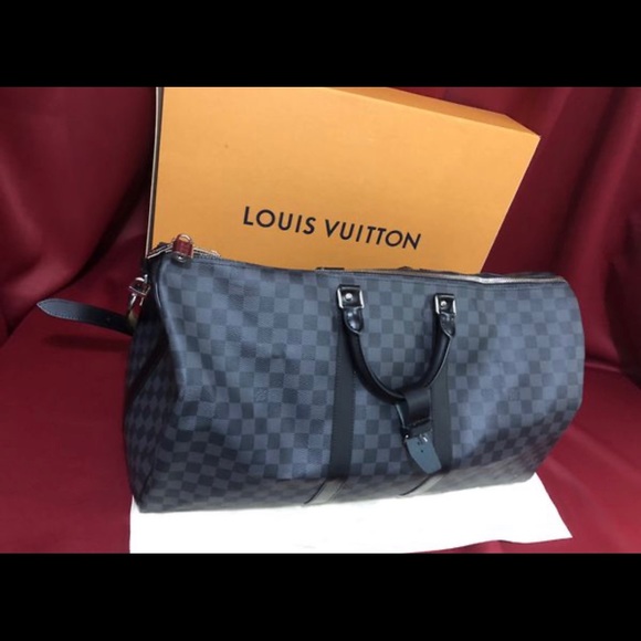 Louis Vuitton Damier Azur Keepall 50 Duffle Bag 48LZ61